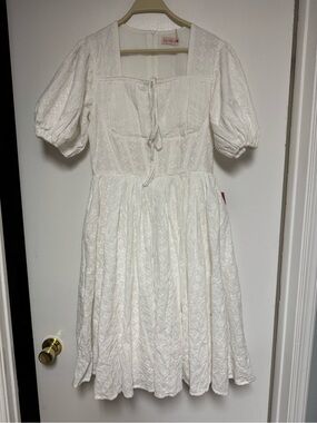 Ivy City Co White Lace Midi Dress Thea Eyelet